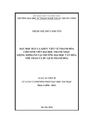 Phương pháp dạy hát ca khúc về Thanh Hóa cho sinh viên 