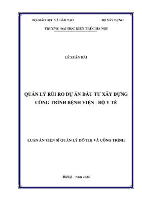 Quản lý rủi ro trong dự án đầu tư xây dựng bệnh viện