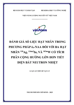 Đánh giá số liệu hạt nhân trong phương pháp k0 naa cho 