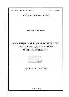 Cải thiện pháp luật dịch vụ công hành chính tại Việt Nam