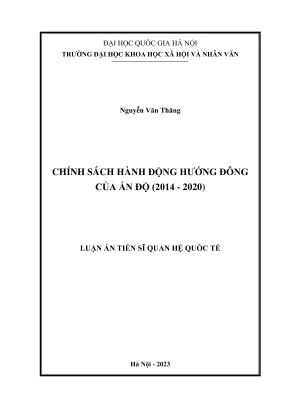 Chính sách Hành động Hướng Đông của Ấn Độ (2014-2020): 