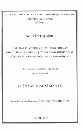 Giải pháp phát triển cho vay cá nhân tại ngân hàng Sài 