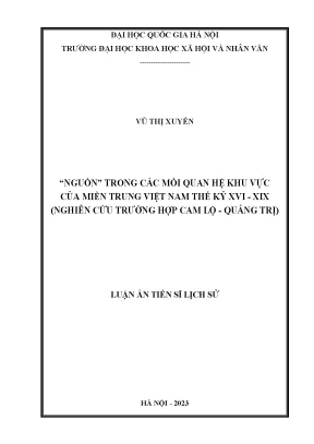 Nghiên cứu mối quan hệ khu vực miền Trung Việt Nam thế 