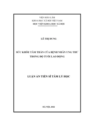 Tâm lý học sức khỏe tâm thần cho bệnh nhân ung thư trong