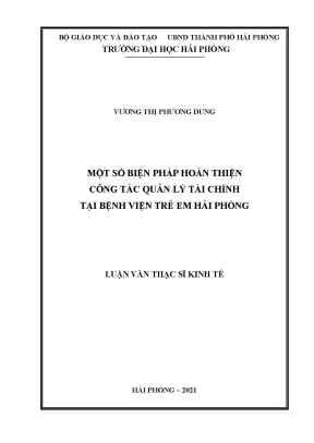 Cải thiện quản lý tài chính tại Bệnh viện Trẻ em Hải Phòng