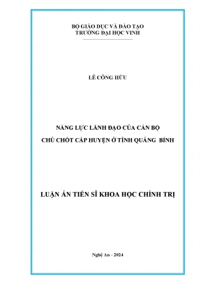 Năng lực lãnh đạo cán bộ huyện tại Quảng Bình