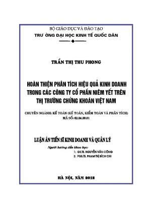 Phân Tích Hiệu Quả Kinh Doanh Các Công Ty Cổ Phần Niêm