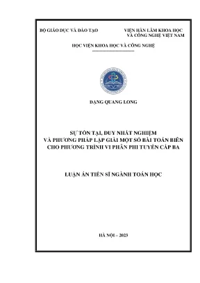 Nghiên cứu sự tồn tại duy nhất và phương pháp lặp cho