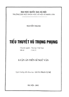 Nghiên cứu tiểu thuyết Vũ Trọng Phụng trong luận án tiến
