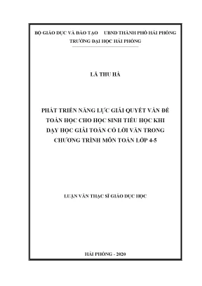 Phát triển năng lực giải quyết vấn đề toán học cho học