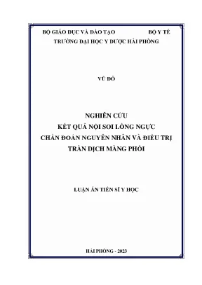 Nghiên cứu nội soi lồng ngực trong chẩn đoán và điều trị 