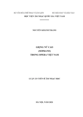 Nghiên cứu giọng nữ cao soprano trong opera Việt Nam