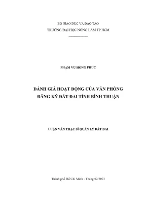 Đánh giá hoạt động văn phòng đăng ký đất đai tỉnh Bình Thuận