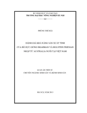 Đánh Giá Khả Năng Sản Xuất Tinh Của Bò Đực Brahman Và 