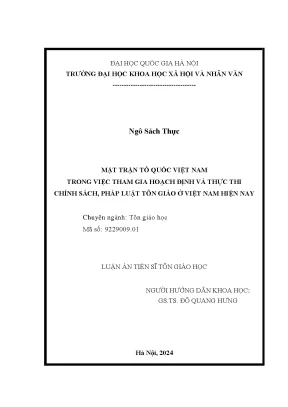 Vai trò của Tổ quốc Việt Nam trong chính sách pháp luật 