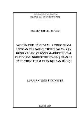 Nghiên cứu hành vi mua thực phẩm an toàn và ứng dụng