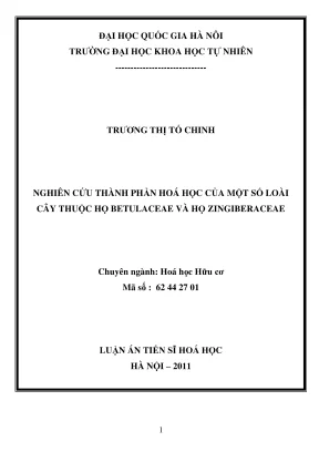 Nghiên cứu thành phần hóa học cây họ Betulaceae và 