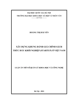 Khung Đánh Giá Chính Sách Khởi Nghiệp Startup Tại Việt Nam