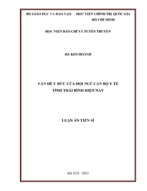 Vấn đề y đức của cán bộ y tế tỉnh Thái Bình hiện nay