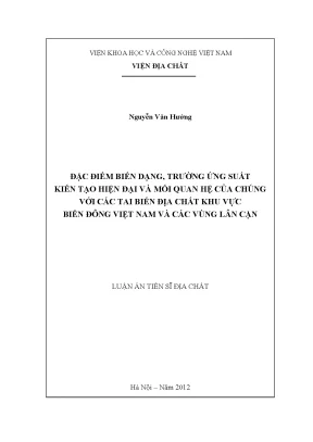 Biến dạng trường ứng suất kiến tạo và tai biến địa chất 
