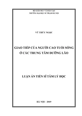 Nghiên cứu giao tiếp tâm lý học của người cao tuổi tại