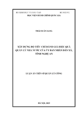 Tiêu chí đánh giá hiệu quả quản lý nhà nước tại ủy ban