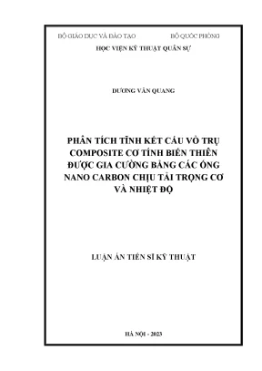 Phân Tích Tĩnh Kết Cấu Vỏ Trụ Composite Gia Cường Bằng 