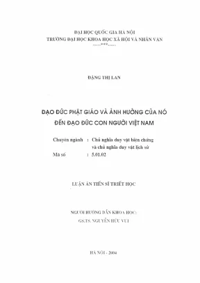 Ảnh hưởng của triết học đạo đức Phật giáo đến đạo đức 