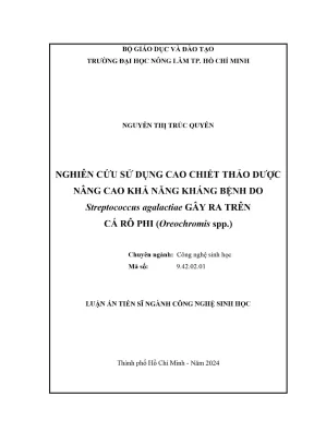 Nâng cao khả năng kháng bệnh cho cá rô phi bằng cao