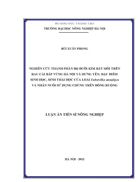 Nghiên cứu bọ đuôi kìm Euborellia annulipes trên rau cải 