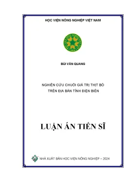 Luận án tiến sĩ nghiên cứu chuỗi giá trị thịt bò trên địa bàn tỉnh điện biên