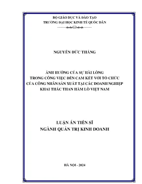 Ảnh hưởng của sự hài lòng trong công việc đến cam kết tổ