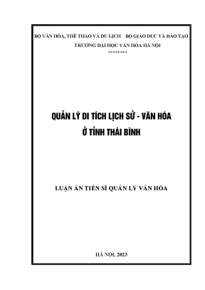 Quản lý di tích lịch sử văn hóa tại Thái Bình: Nghiên 
