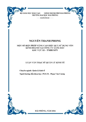 Nâng cao hiệu quả sử dụng vốn kinh doanh tại công ty