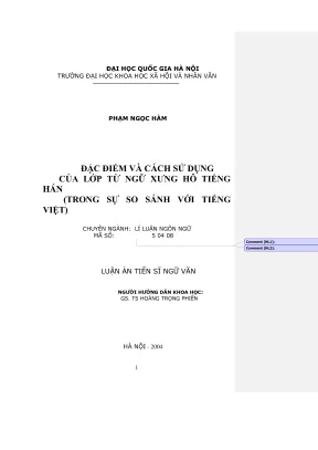 Đặc điểm và cách sử dụng từ ngữ xưng hô tiếng Hán so với 