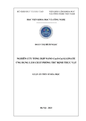 Nghiên cứu nano Cu2O và alginate trong phòng trừ bệnh 