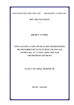 Nâng cao chất lượng tín dụng cho doanh nghiệp lớn tại 