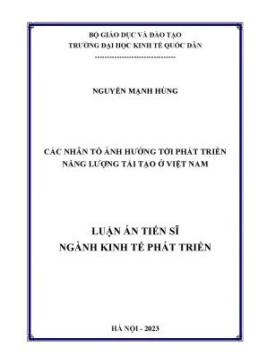 Những nhân tố quyết định phát triển năng lượng tái tạo