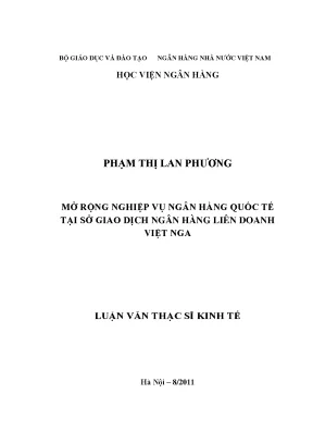 Mở Rộng Nghiệp Vụ Ngân Hàng Quốc Tế Tại Ngân Hàng Liên 