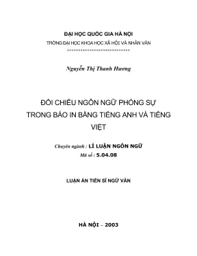 Nghiên cứu ngôn ngữ phóng sự trong báo in tiếng Anh và 