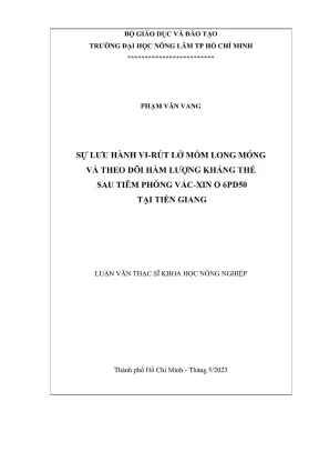 Nghiên cứu virút lở mồm long móng và kháng thể sau tiêm