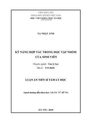 Kỹ Năng Hợp Tác Trong Học Tập Nhóm Của Sinh Viên Tâm Lý Học