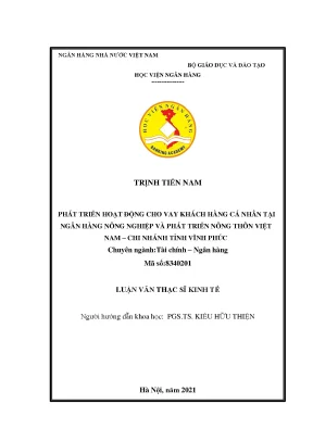 Phát triển cho vay cá nhân tại ngân hàng nông nghiệp và