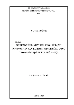 Nghiên cứu hành vi lựa chọn phương tiện vận tải công 