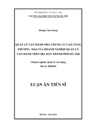 Quản lý vận hành nhà chung cư cao tầng tại Hà Nội