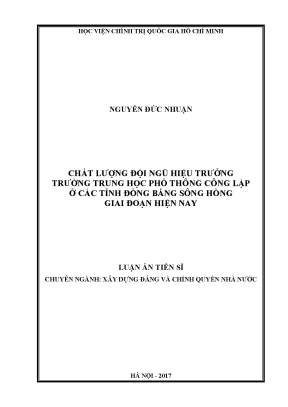 Nâng cao chất lượng đội ngũ hiệu trưởng trường THPT công