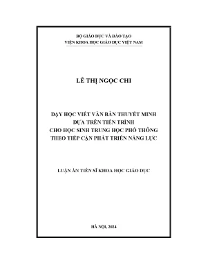 Dạy Viết Văn Bản Thuyết Minh Cho Học Sinh Trung Học Phổ 