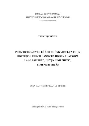Phân Tích Yếu Tố Ảnh Hưởng Đến Lựa Chọn Khách Hàng Của