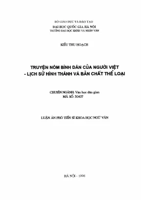Nghiên cứu về thể loại chuyện nôm bình dân của người Việt