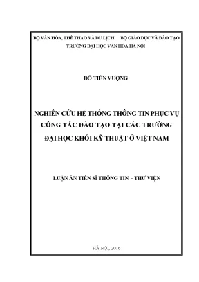 Nghiên cứu hệ thống thông tin phục vụ đào tạo tại các 